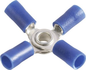 Rozdzielacz poczwórny, Vogt Verbindungstechnik 3631a4, izolowany, M4, 1,5-2,0 mm2, nieb.