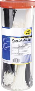 Zestaw opasek kablowych TRU COMPONENTS 1566530, 100 mm, 200 mm, 300 mm, 500 szt.