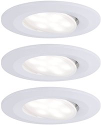 Oprawa wpuszczana HomeSpa LED Calla zestaw podstawowy obrotowy IP65 okrągły 90mm 30° 3x5,5W 3x530lm 230V 4000K biały mat Lampa łazienkowa LED do wbudowania Paulmann Calla 99927   18 W biały (matowy) 530 lm