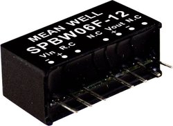 Seria modułów przetwornic MEANWELLL DC/DC SPBW06 SIP8/SIL8 Obudowa Pojedyncze wyjście Stosunek napięcia wejściowego: 4:1 Moc: 6W regulowana Moduł przetwornicy DC/DC Mean Well SPBW06F-15 SPBW06F-15, 6 W, 400 mA, 1 szt.