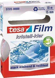 Krystalicznie przezroczysta taśma samoprzylepna tesafilm®, niewidoczna folia - najwyższa jakość, silna przyczepność Taśma samoprzylepna tesa krystalicznie przejrzysta 57315-00000-02  (D x S) 10 m x 15 mm 10 m 1 szt.