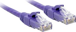 Kabel LAN LINDY 48126, 1 szt., RJ45, CAT 6, U/UTP, 7.50 m, fioletowy