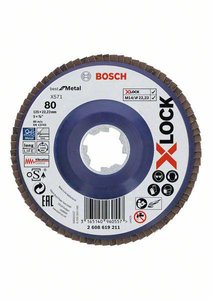 Tarcza szlifierska listkowa X571 Best for Metal, prosta, 125 mm, K 80, tworzywo sztuczne Bosch Accessories 2608619211 1 szt.