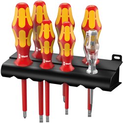 Wkrętaki VDE płaskie/krzyżakowe PH - zestaw 7-częściowy Zestaw wkrętaków Wera 160 i/7 Rack 05006147001