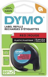 Taśma do nadruku DYMO S0721630, 12 mm x 4 m, Kolor taśmy: mars red / Kolor nadruku: czarny