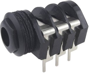 Złącze męskie jack 6,35 mm CL1332A Cliff CL1332A złącze żeńskie do wbudowania poziomego Ilość styków: 3 stereo czarny 1 szt.