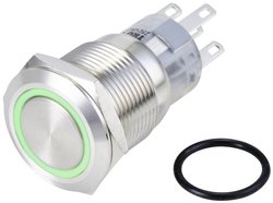 Przycisk wandaloodporny TRU COMPONENTS LAS1-AGQ-11E/G/24V/S TC-10090932, 20 mm, 250 V/AC, 3 A, 1 szt.