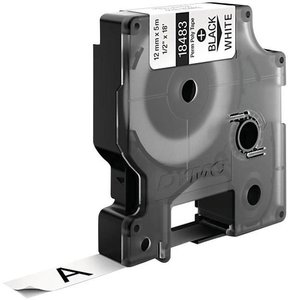 Taśma do nadruku DYMO S0718210, 12 mm x 5.5 m, Kolor taśmy: biały / Kolor nadruku: czarny