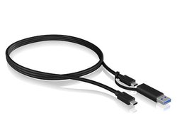 Kabel USB ICY BOX IB-CB031, USB 3.2 Gen2 (USB 3.1 Gen2), Złącze żeńskie USB-C®, Złącze męskie USB-A, 1.00 m