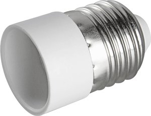 Adapter trzonu żarówki z tworzywa sztucznego E27 na E14 maks. 60 Adpater do oprawy Heitronic 501013, 1 szt., 60 W