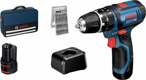 Bosch Professional GSB 12V-15 -Wiertarka udarowa akumulatorowa zaw. 2 akumulatory