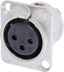 XLR gniazdo żeńskie 3-pin, NI serii D NC3FDL1