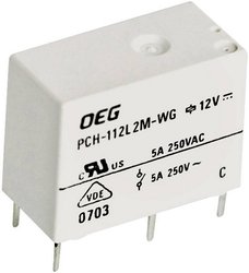 Miniaturowy przekaźnik mocy PCH TE Connectivity PCH-112L2M-WG 12 V/DC 1 NO 5 A