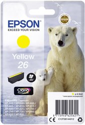Epson atrament T2614, 26 tusz oryginalny  Żółty C13T26144012