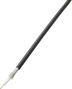 Kabel koncentryczny TRU COMPONENTS 1572737, Średnica zewnętrzna: 5 mm, RG58, 75 Ω, 52 dB, czarny, 25 m