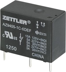 Miniaturowy przekaźnik mocy AZ9405, 10 A Zettler Electronics AZ9405-1C-12DEF 12 V/DC