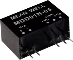 Moduły przetwornicy DC/DC firmy MEANWELL serii MDD01 serii SIP/SIL7 Obudowa Podwójne wyjście Współczynnik napięcia wejściowego: 1:1 Moc: 1W nieregulowany Medyczny Moduł przetwornicy DC/DC Mean Well MDD01M-15 MDD01M-15, 1 W, 34 mA, 1 szt.