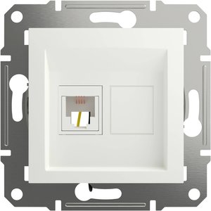 Schneider Electric, gniazdo telefoniczne RJ11 1-kierunkowe podtynkowe, białe, Asfora, EPH4170121D Schneider Electric   Gniazdo telefoniczne RJ11  Asfora biały (RAL 9003) EPH4170121D