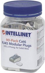 3-punktowa wtyczka modułowa Intellinet Cat6 RJ45 STP do połączenia drutu pełnego 90 wtyczek w kubek Złącze męskie RJ45 Intellinet 790628, CAT 3, CAT 4, CAT 5, CAT 5e, CAT 6, piny:8P8C, 90 szt.