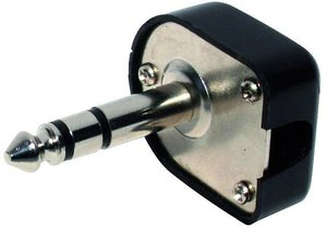 Złącze męskie jack 6,35 mm TRU COMPONENTS 1559782, CuZn, niklowany, złącze męskie kątowe, 1 szt.