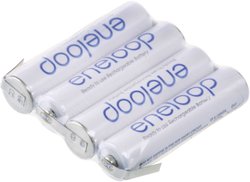 Pakiet akumulatorów AAA, NiMH Panasonic eneloop Reihe F1x4, Ilość ogniw: 4, 4.8 V, 750 mAh, Z-końcówka do lutowania