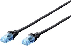 Kabel krosowy DIGITUS Professional CAT 5e U-UTP, AWG 26/7, skrętka, 3 m długości, czarny Kabel LAN Digitus DK-1512-030/BL, 1 szt., RJ45, CAT 5e, U/UTP, 3.00 m, czarny