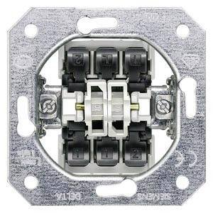 Przełącznik DELTA wkładka UP, przełącznik podwójny bez złączki pazurkowej 10A 250V Siemens Osprzęt elektroinstalacyjny   Przełącznik do żaluzji Delta  5TA21180KK