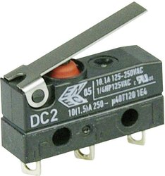 Mikroprzełącznik DC2C-A1LB 250 V/AC 10 A 1 x wł/(wł) ZF IP67 chwilowy 1 szt.