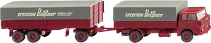 Model ciężarówki Wiking 041203 H0 Henschel Przyczepa platforma HS 14/16 Spedition Beissner