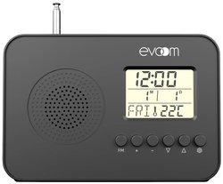 Radio kieszonkowe  EV306148 UKW funkcja budzika czarny