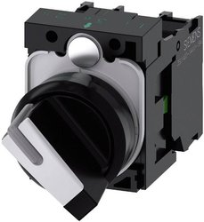 Przełącznik Siemens 3SU1100-2BF60-1MA0 pierścień przedni z tworzywa sztucznego czarny, biały 1 x 90 °  1 szt.