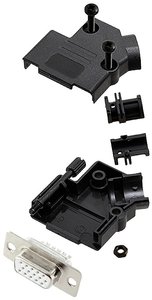 Zestaw listew żeńskich D-Sub encitech D45PK-P-09-HDS15-W-K 6355-8055-11, rzędy: 3, styki: 15, 45 °, 1 szt.