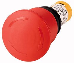 ZATRZYMANIE AWARYJNE, w kształcie dłoni, 45 mm, przekręć w celu odblokowania, 1 NC, 1 NO, połączenie śrubowe Wyłącznik awaryjny Eaton C22-PVT45P-K11 121610, 1 NC, 1 NO, 1 szt.