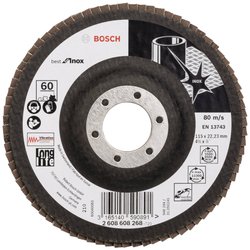 Do stali nierdzewnej - X581 Best for Inox jest kompatybilny ze szlifierkami kątowymi. Tarcza lamelkowa Bosch Accessories X581 2608608268 Średnica 115 mm 1 szt.