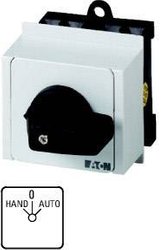 Przełącznik, styki: 6, 20 a, przednia tablica: RĘCZNIE-0-AUTO, 45°, zatrzask, montaż na szynie Wyłącznik Eaton T0-3-15433/IVS     1 szt.