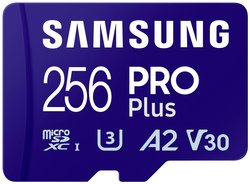 Karta pamięci microSDXC Samsung PRO Plus, 256 GB, A2 Application Performance Class, v30 Video Speed Class, UHS-I