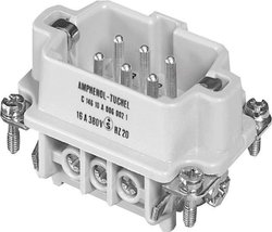 Wstawka pinowa męska Heavymate® C146 C146 10A006 002 1-1 Amphenol Łączna liczba biegunów 6 + PE 1 szt.
