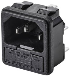 Złącze męskie IEC TRU COMPONENTS TC-10088372, styki: 3, 250 V, 10 A, 1 szt.