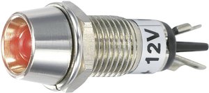 Lampka sygnalizacyjna LED TRU COMPONENTS TC-R9-115L 12 V RED 1587952, 100 mcd, 12 V/DC, 8.2 mm