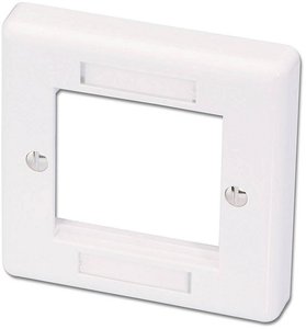 Ramka do gniazda ściennego 86x86mm UK na 2 moduły zatrzaskowe i przedłużacze AV LINDY 60541  Osłona 1-krotny biały 1 szt.