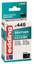 Edding Tusz Zamiennik Brother LC-123BK Czarny  atrament Edding EDD-445 18-445, 1 szt.
