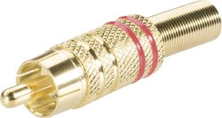 Złącze męskie RCA/Cinch 0101007 BKL Electronic 0101007 złącze męskie proste Ilość styków: 2 czerwony 1 szt.