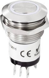 Przycisk do dzwonka Renkforce, 24 V DC/ 2 A, 24 V AC/ 1 A, IP66, stali szlachetnej, biały