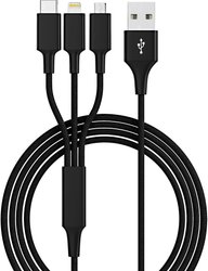 Kabel do ładowania USB Smrter, USB 3.2 Gen1 (USB 3.0), Złącze męskie USB-A, Złącze męskie USB-C®, Złącze męskie USB Micro-B, Złącze męskie Lightning, 1.20 m