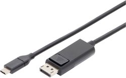 Kabel przejściowy Digitus USB typu C, typ C na złącze męskie HDMI a/złącze męskie HDMI, 2.0m, 4K/60Hz, czarny adapter USB-C, HDMI Digitus AK-300330-020-S AK-300330-020-S, ekranowanie, podwójne ekranowanie, 2.00 m