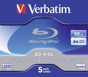 Verbatim Blu-ray BD-R DL 50 GB 5 etui na biżuterię 6x Płyta Blu-ray Verbatim 43748, 50 GB, 6 x, 5 szt.