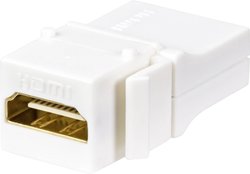 Złącze HDMI Renkforce, gniazdo-gniazdo, Keystone, 90 °, biały Moduł HDMI Renkforce RF-KS-HDMI-9020a Keystone