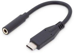adapter Jack, USB-C Digitus AK-300321-002-S AK-300321-002-S, [1x złącze męskie USB-C - 1x złącze żeńskie jack 3,5 mm]