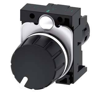 Potencjometr, 22mm, okrągły, plastikowy, czarny, 4,7 kOhm, z uchwytem Potencjometr obrotowy    4.7 kΩ Siemens 3SU1200-2PR10-1AA0 1 szt.