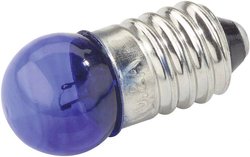 Żarówka kulista Barthelme, E10, 3,5 V, 0,2 A, 0,7 W, niebieska